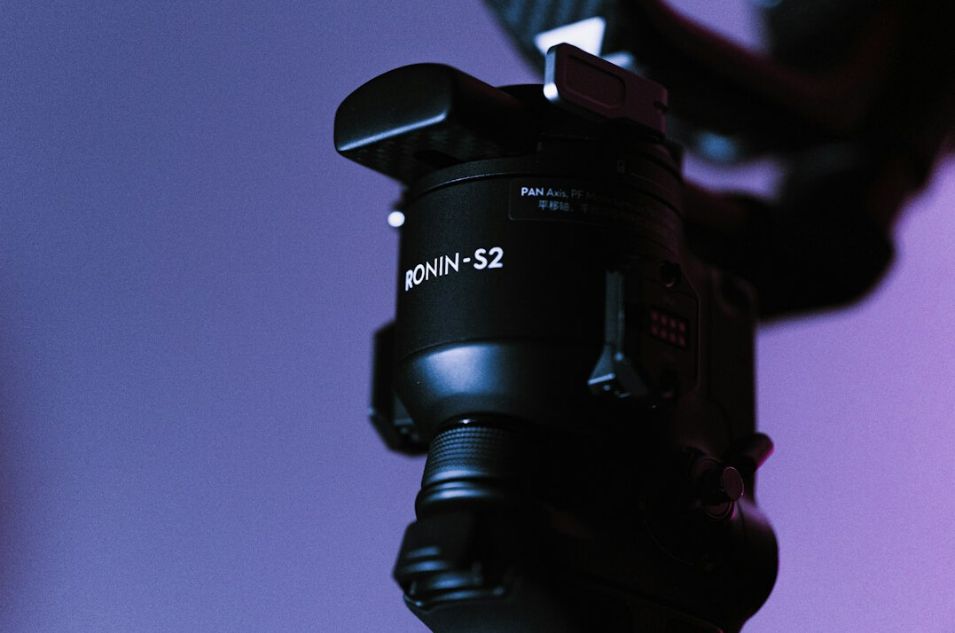 Professional broadcast camera lens close-up